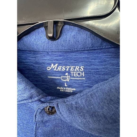 Masters Tech Polo Mens Large Blue Performance Augusta National Stretch‎ Wicking - Picture 6 of 6